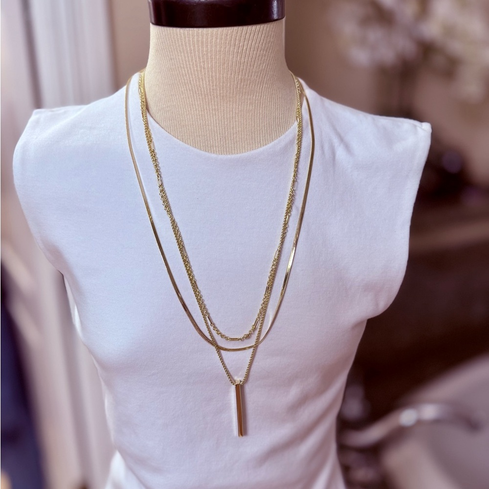 Kendra Scott Layered Gold Bar Necklace